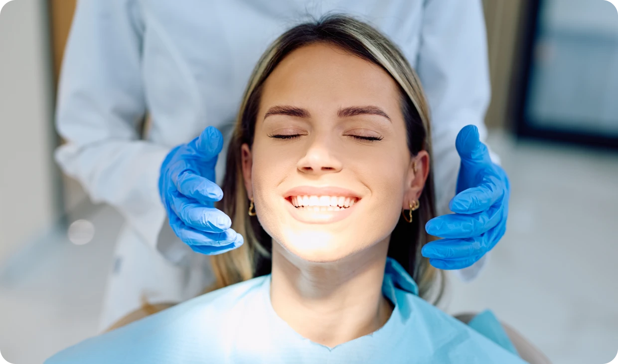 Patient enjoying dental care