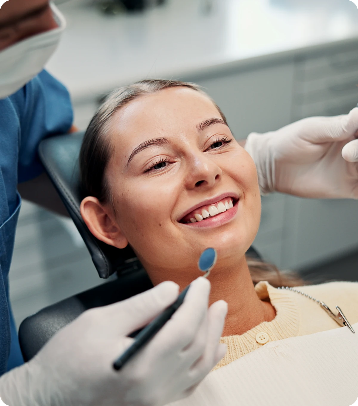 Dental appointment with a happy patient