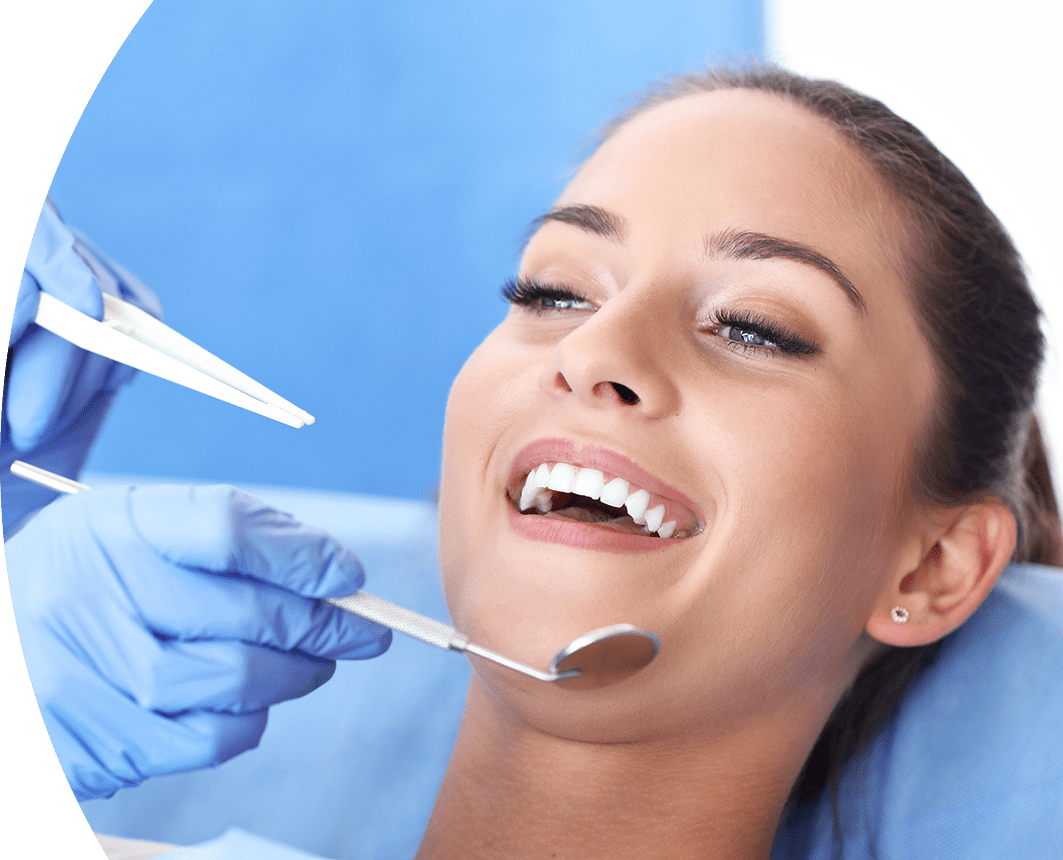 Happy patient at the dentist's office