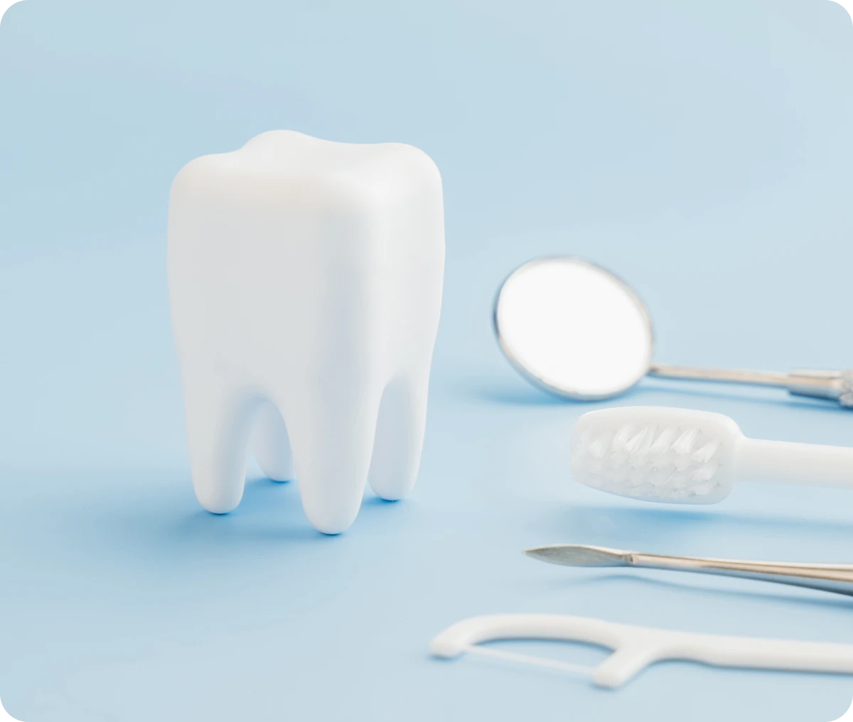 Dental care essentials on display